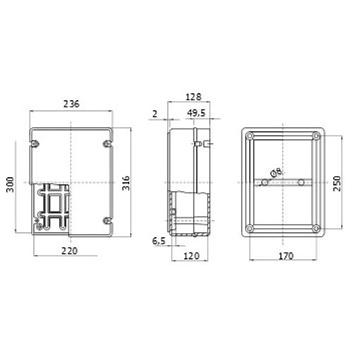 Gewiss 44CE, Razvodna kutija sa poklopcem na šraf 300x220x120, IP56 slika 2