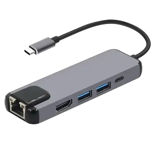 Adapter konverter Tip C - HDMI/2xUSB 3.0/Tip C/RJ45 Linkom slika 1