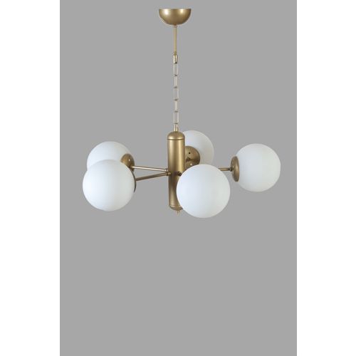 Bankok 5 Li Eskitme Beyaz Camlı Avize White
Gold Chandelier slika 5