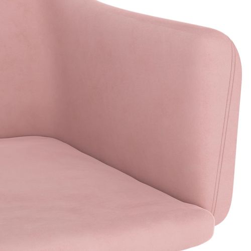 Blagovaonske stolice 6 kom ružičaste baršunaste slika 6