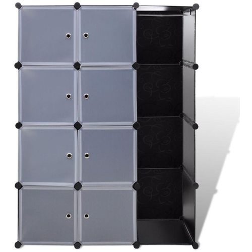 240497 Modular Cabinet with 9 Compartments 37x115x150 cm Black and White slika 6