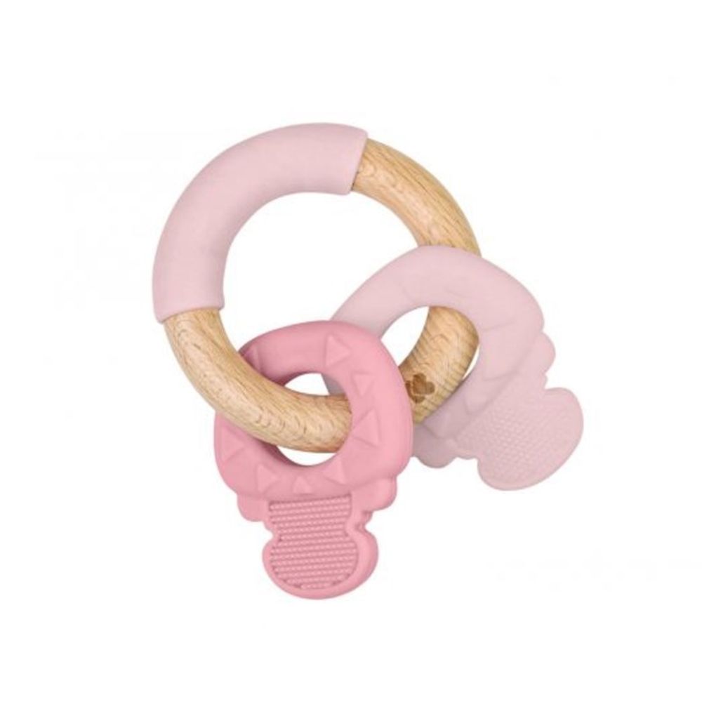 Kikka Boo Silikonska i drvena Glodalica Keys, Pink slika 1