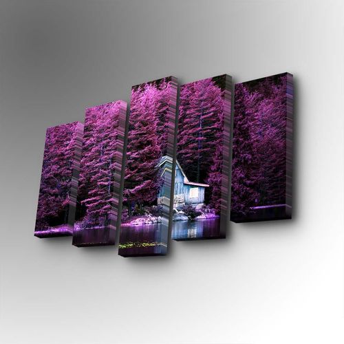 5PUC-104 Multicolor Decorative Canvas Painting (5 Pieces) slika 1