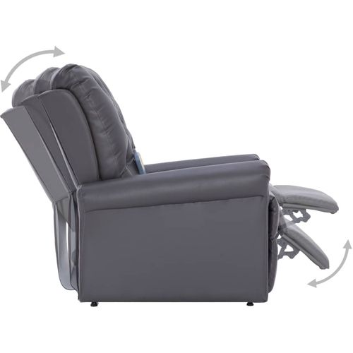 Masažna fotelja od umjetne kože siva slika 8