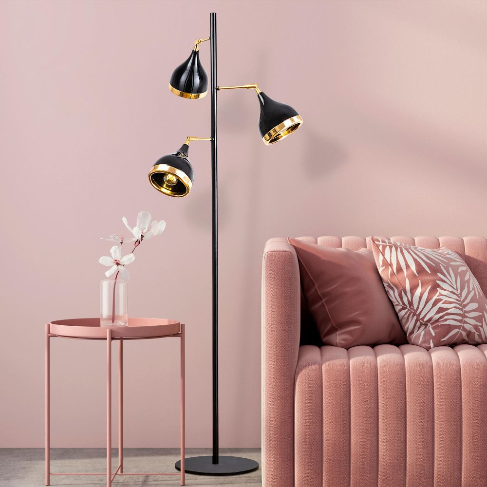 Stojeća Lampa Yıldo - 7022 Crno-Zlatna slika 1