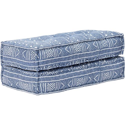 283796 Pouffe 100x100x20 cm Indigo Fabric slika 4