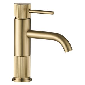Rea Lungo Stripe Brush Gold Low kupaonska miješalica