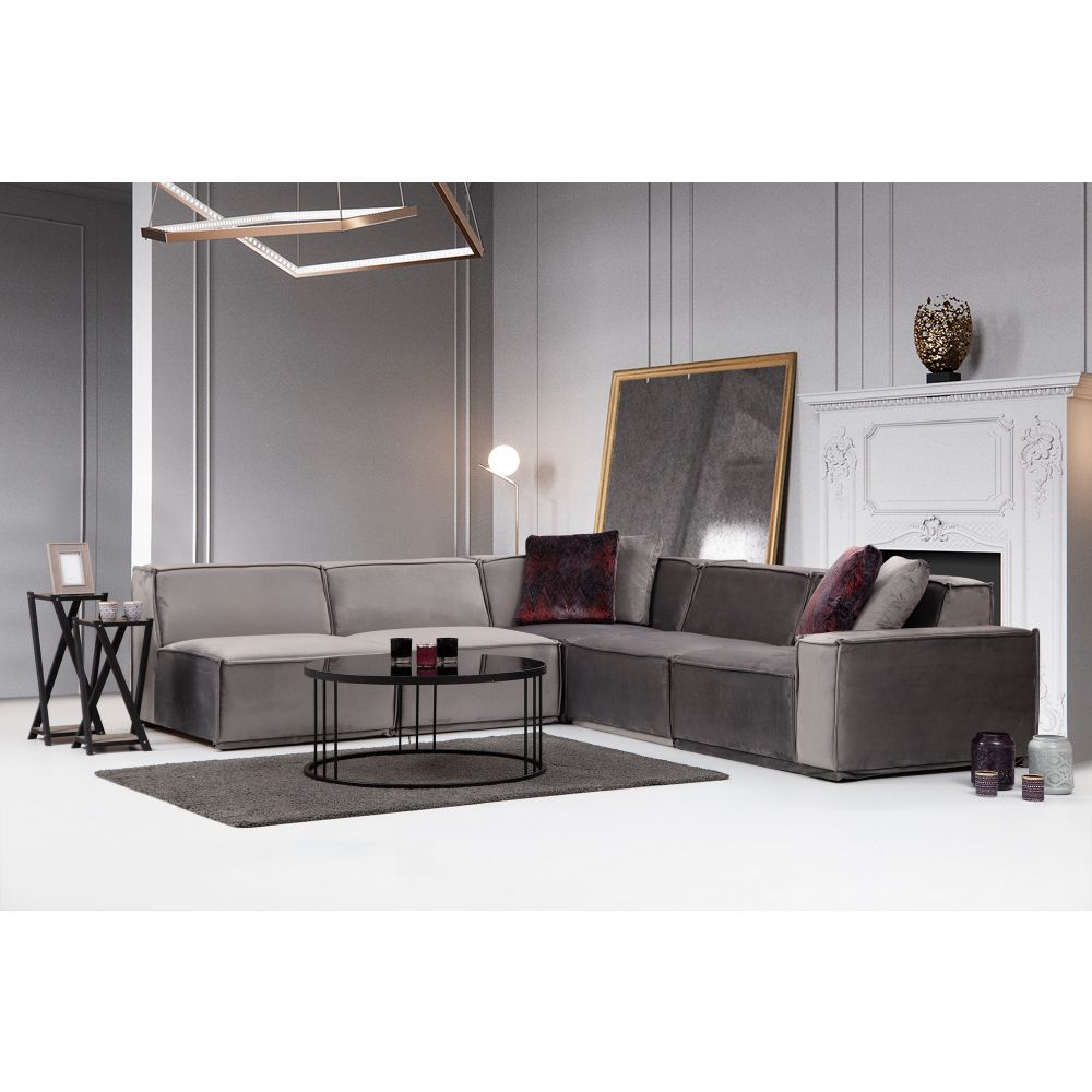 Lego Corner 5 (O1-O1-C-O1-1R) Sivi Kutni Sofa slika 1