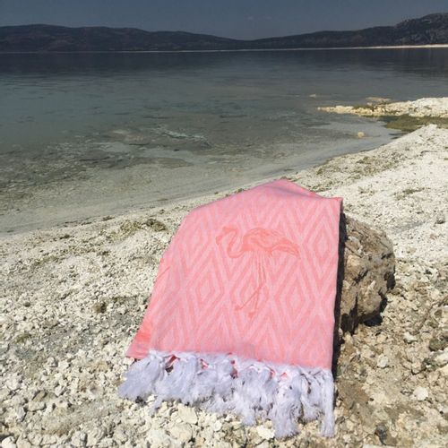 Flamingo - Peškir za plažu (Fouta) sa motivom lososa slika 3