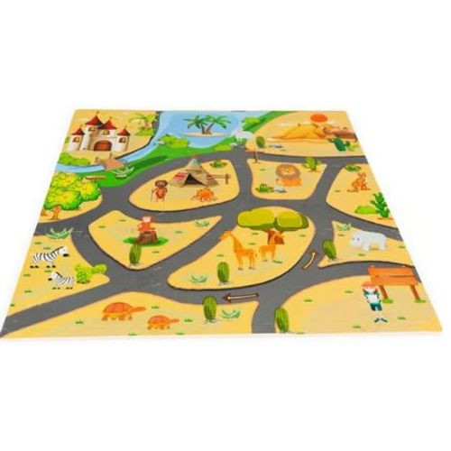 Eco Toys Podloga Za Igru Za Decu Safari Puzzle 9 Elemenata 93X93Cm slika 2