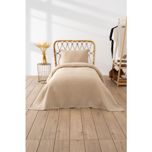 L'essential Maison Waffle - Beige Beige Single Pique slika 1