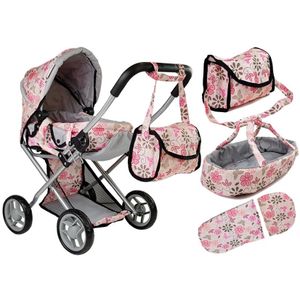 Kolica i torba za Alice Doll Pink Floral 