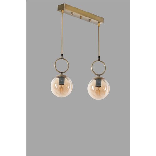 Morino 2 Li Sıralı Bal Camlı Eskitme Sarkıt Copper Chandelier slika 2