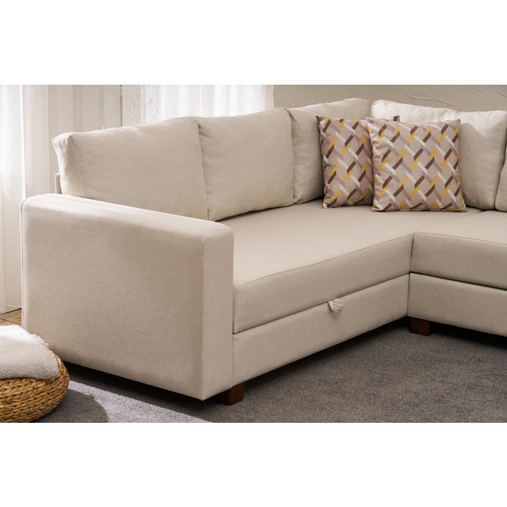 Aly Arzilla Lijevi - Krem Krem Kutni Sofa-Krevet slika 3