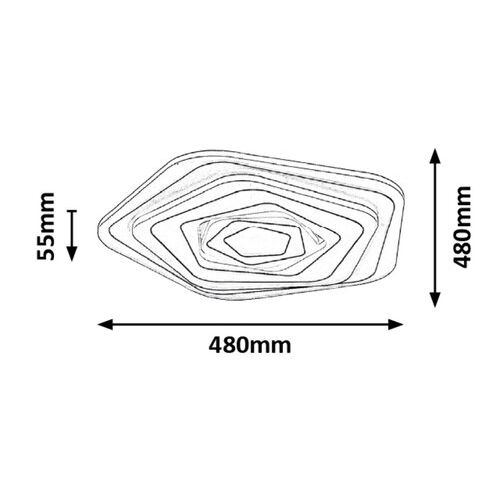 Rabalux Taneli plafonjera LED 54W 3000K-6500K petougao slika 6