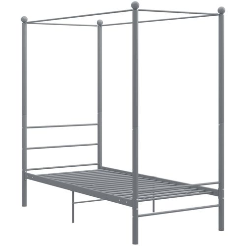 Okvir za krevet s nadstrešnicom sivi metalni 100 x 200 cm slika 8