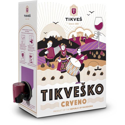 Tikveško crveno 3l kvalitetno vino bib 2018 slika 1