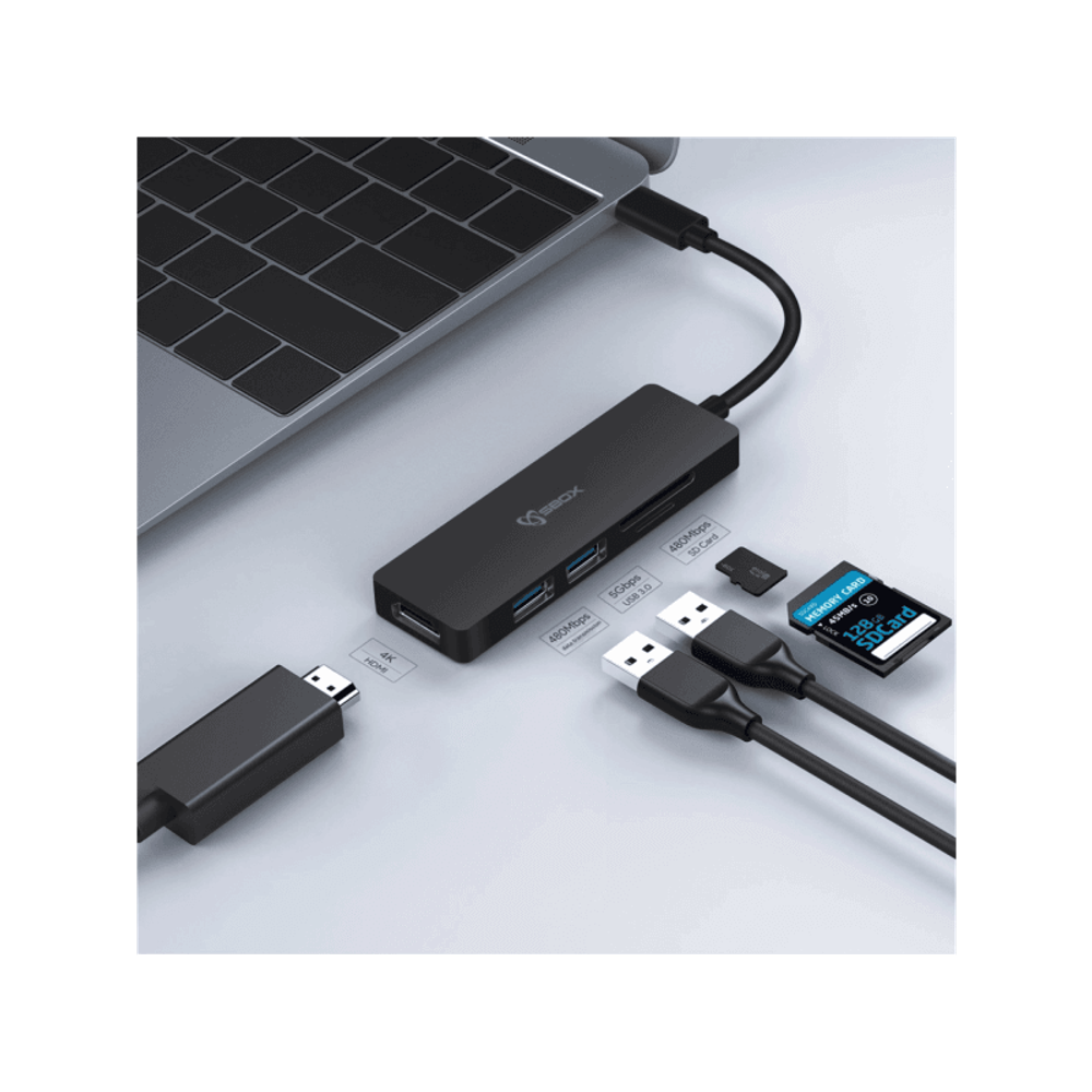 SBOX Adapter USB TYPE C-HDMI/USB-3.0/SD/TF 5u1 slika 2