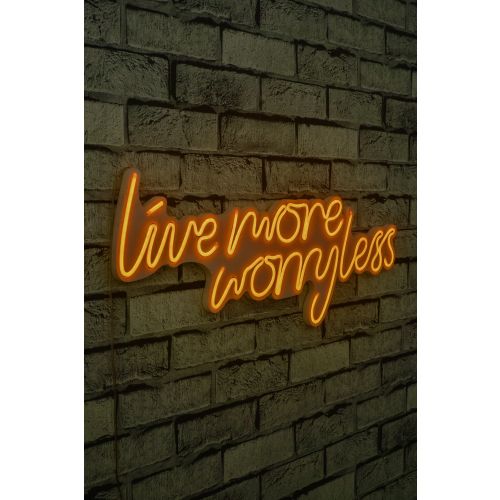 Wallity Ukrasna plastična LED rasvjeta, Live More Worry Less - Yellow slika 1