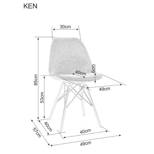 Stolica KEN - Tkanina + metal slika 6