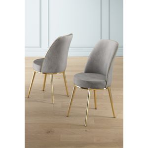 Pefa - Sivi i Zlatni Set Stolica (2 Komada)