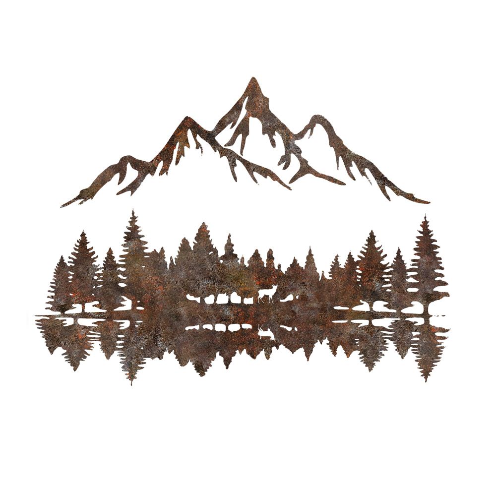 Decorative metal wall accessory Rusty Landscape 2, colour: antiquation slika 5