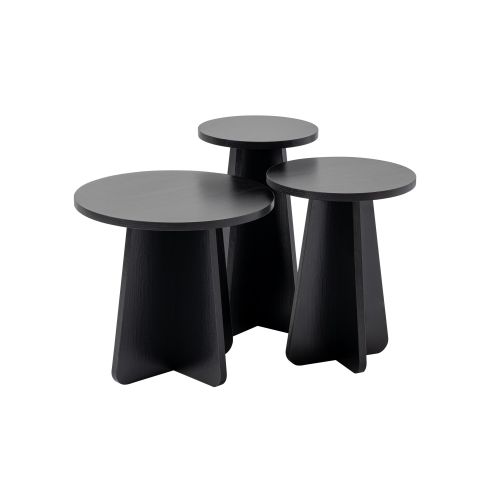 Lume - Wood Black Wooden Black Nesting Table (3 Pieces) slika 5