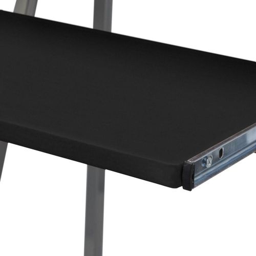Crni uredski stol za računalo sa policom na izvlačenje za tipkovnicu slika 3