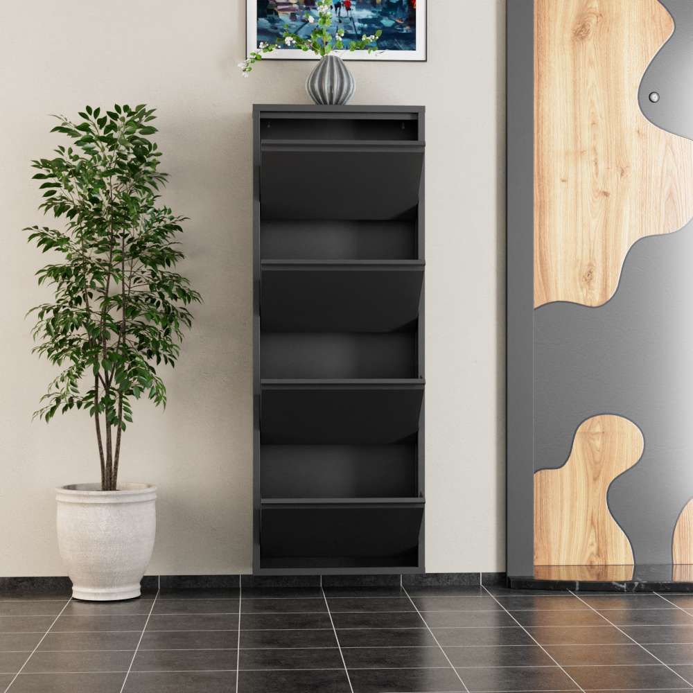 Kabinet za cipele 4 komada - Metalni, antracit boje slika 7