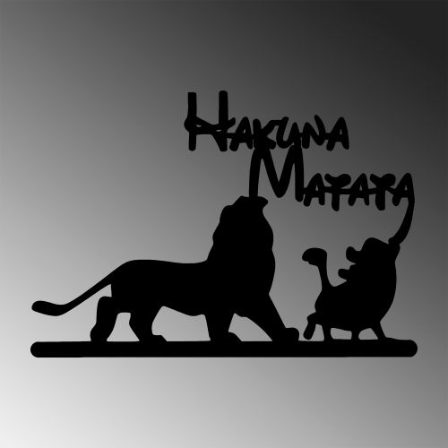 Wallity Metalna zidna dekoracija, Hakuna Matata Lion And Piggy  slika 5