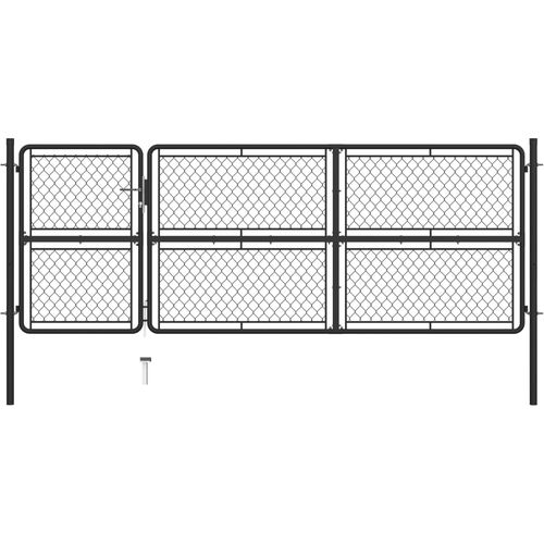 Vrtna vrata čelična 125 x 350 cm antracit slika 9