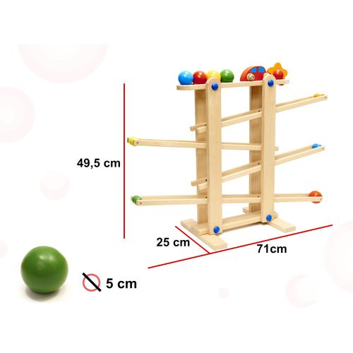 Montessori XXL Drvena Staza s Loptom slika 3