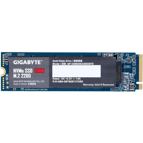 GIGABYTE SSD 256GB, M.2 2280, NVMe 1.3 PCI-Express 3.0 x4, 3D NAND TLC, 1700MBs/1100MBs, 5Yr., Retail slika 1