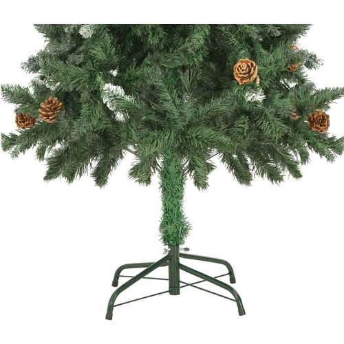 Umjetno božićno drvce sa šiškama i bijelim sjajem 150 cm slika 12