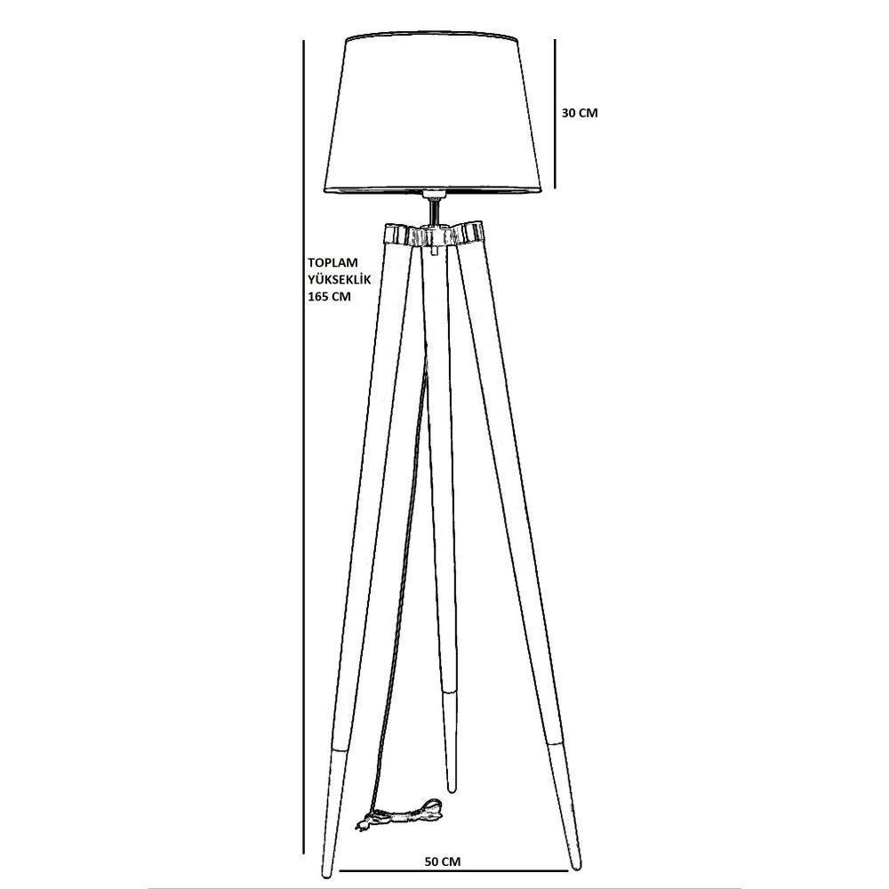 Podna Lampa u Bež Boji s Orahovim Finišem - Model 8578-6 slika 4