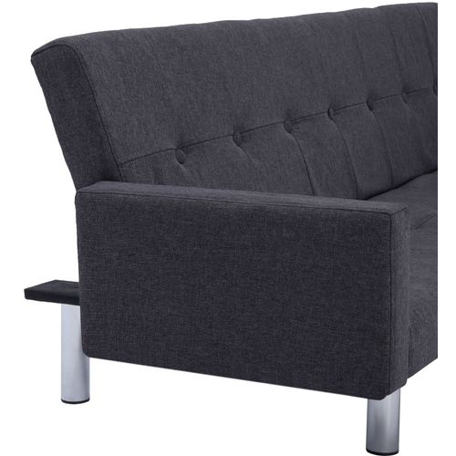 282218 Sofa Bed with Armrest Dark Grey Polyester slika 9