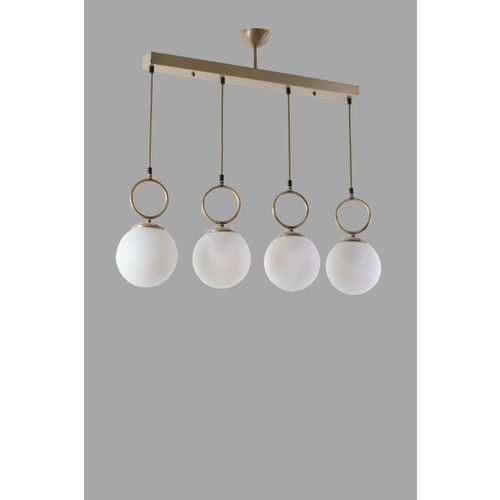 Morino 4 Lü Sıralı Beyaz Camlı Eskitme Sarkıt White Chandelier slika 3