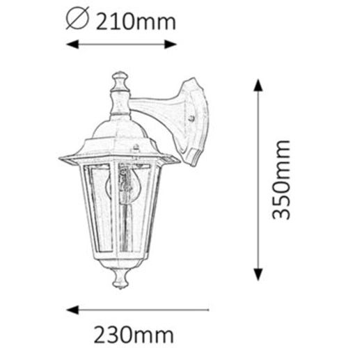 Rabalux Velence spoljna zidna lampa E27 60W wht IP43 Spoljna rasveta slika 2