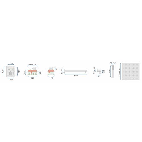 REA PODŽBUKNI TUŠ SET FENIX DAVIS CHROM TERMOSTAT slika 8