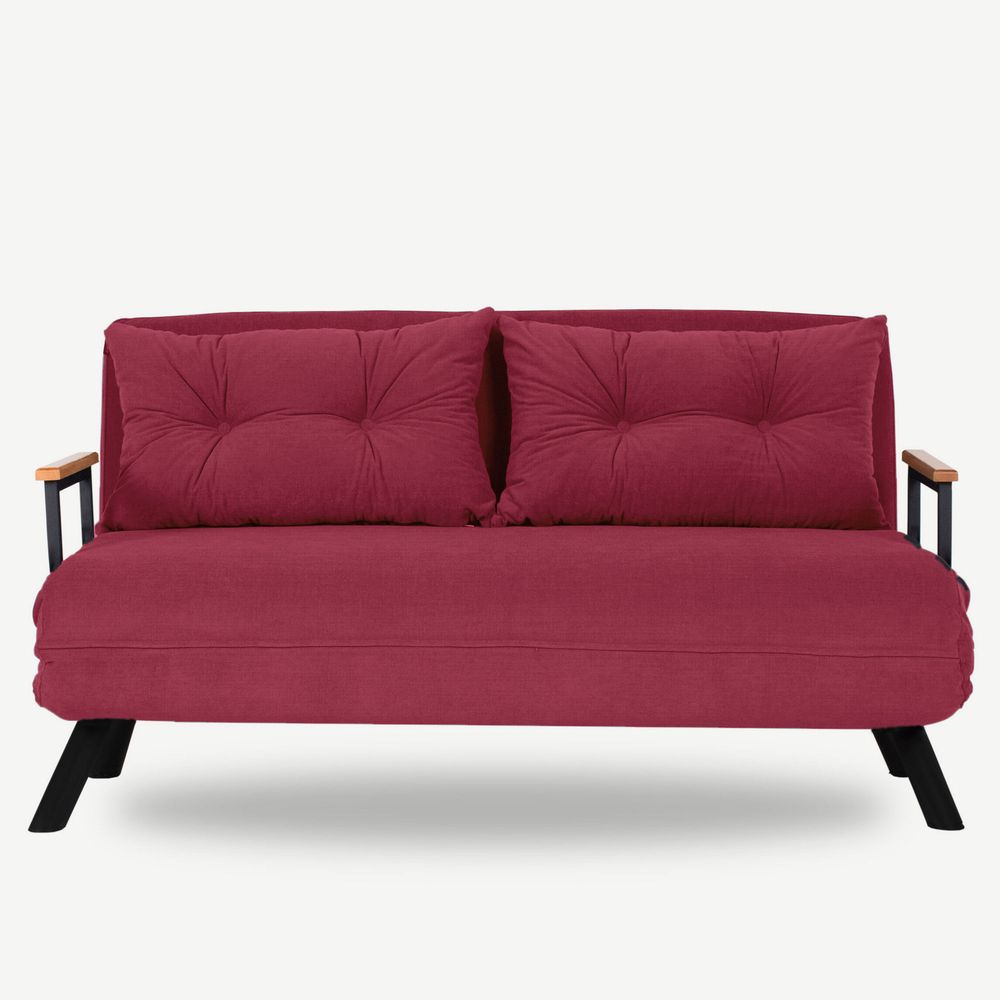 Sando 2-Seater - Maroon Dvosjed koji se pretvara u krevet slika 2