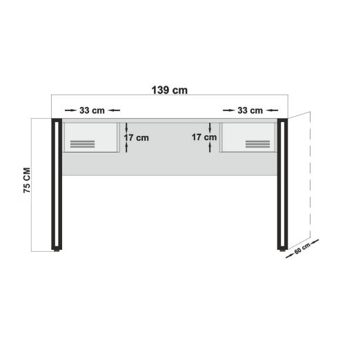 Cosmo Siesta Atlantic PineBlack Study Desk slika 8