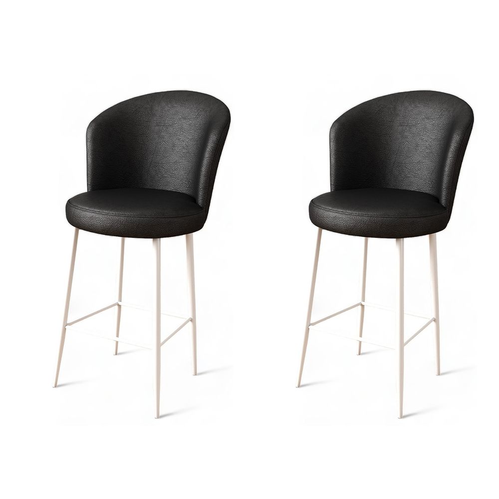 Uras - Crni i Bijeli Bar Stolac Set (2 Komada) slika 1