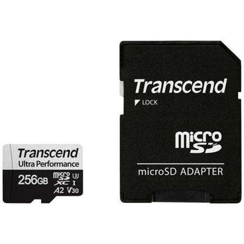 Transcend TS256GUSD340S 256GB microSD w/ adapter UHS-I U3 A2 Ultra Performance, Read/Write up to 160/125 MB/s slika 1