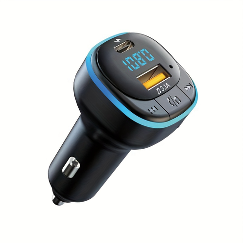 FM transmiter C33 USB, PD, QC 3.0 Bluetooth 5.0, RGB, handsfree crni slika 1