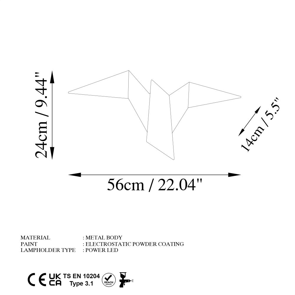 Pacalı - 13503 - L Zlatna Zidna Lampa slika 7