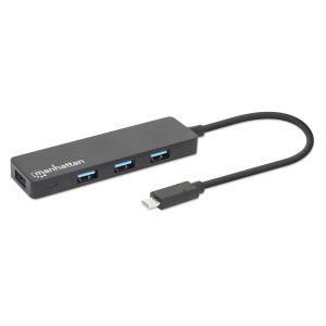 USB-C HUB 4port Manhattan 164924 3.2 G1/5Gbps/Crni