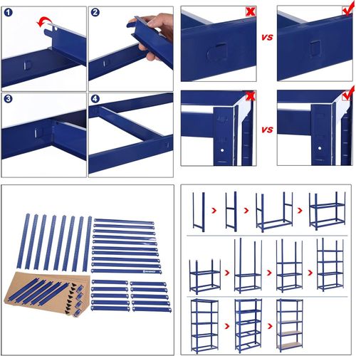 SONGMICS Polica, 150 x 75 x 30 cm, smeđe-plava, GLR30Q slika 4