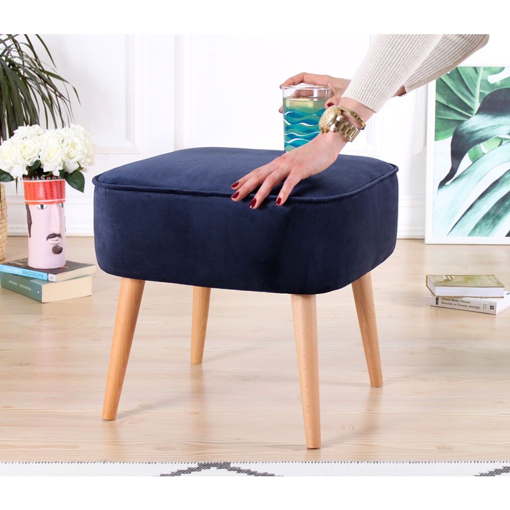 Moouv 7084 - Plavi Pouf od Velveta slika 3