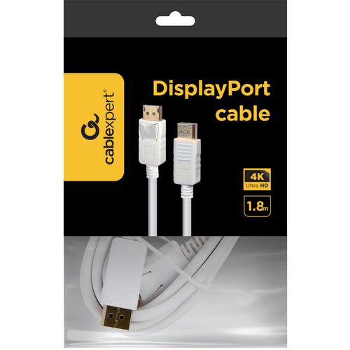 CC-DP2-6-W Gembird DisplayPort na DisplayPort  v.1.2 digital interface kabl 1,8m Beli slika 2