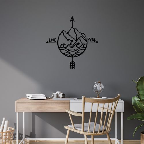 Live More - 448 Black Decorative Metal Wall Accessory slika 2